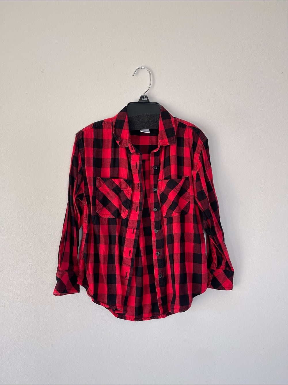 Arizona Jean Company Red and Black Plaid Button-Down Shirt